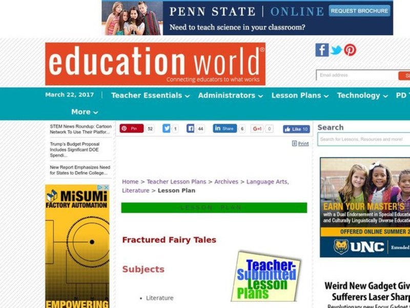 Fractured Fairy Tales Lesson Plan