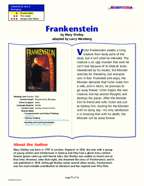 Frankenstein Lesson Plan