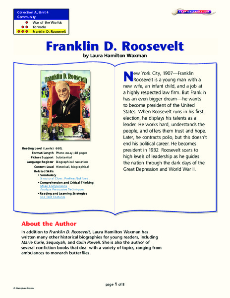 Franklin D. Roosevelt Lesson Plan