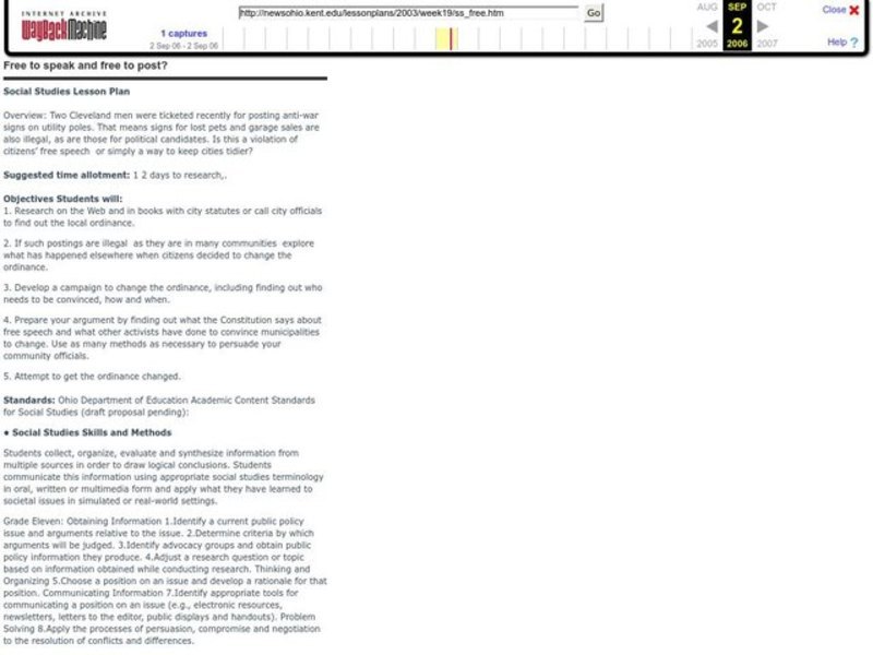 Free to Speak and Free to Post? Lesson Plan