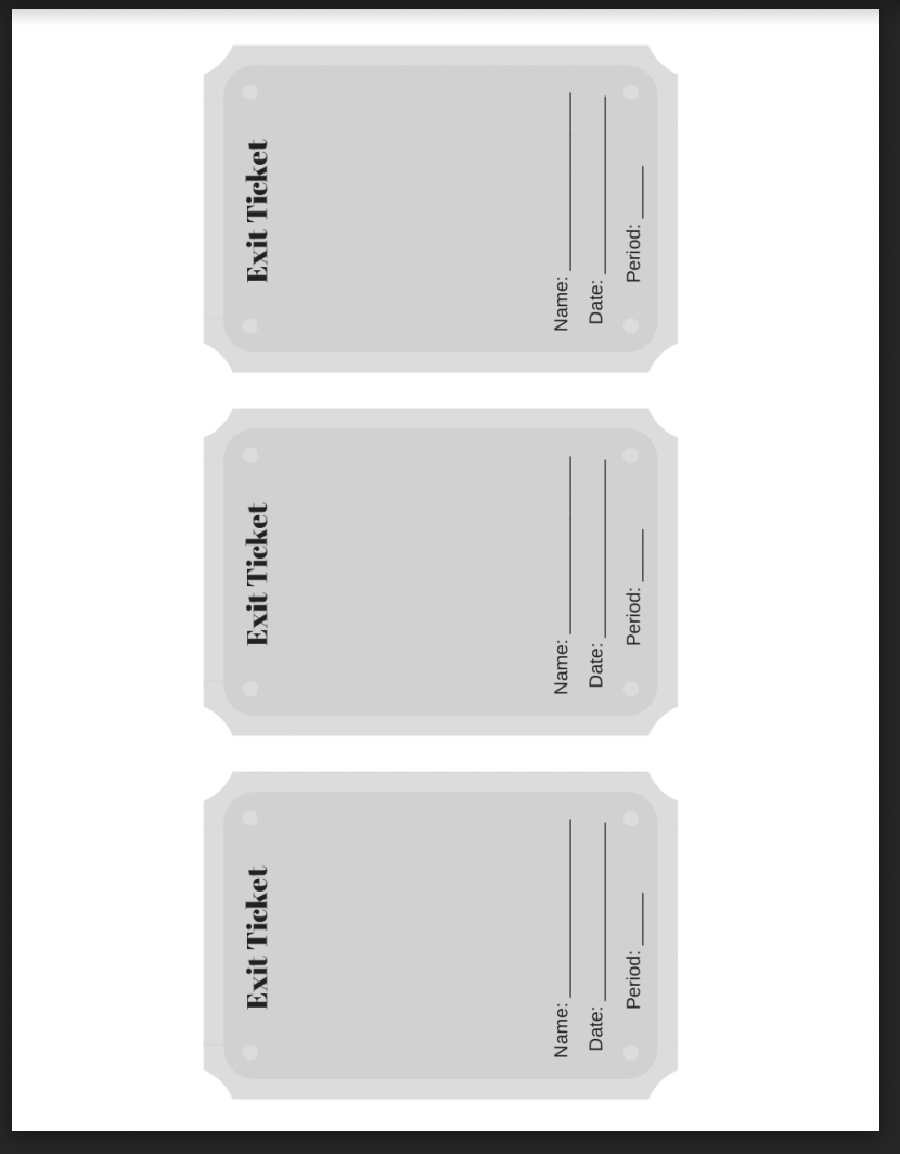 Keep, Grow, Change Exit Tickets Assessment