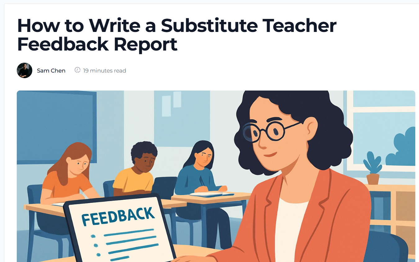 How to Write Substitute Teacher Feedback Report Website