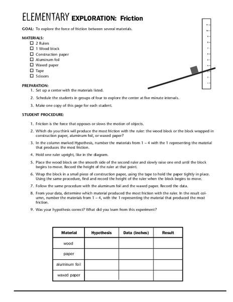 Friction Lesson Plan