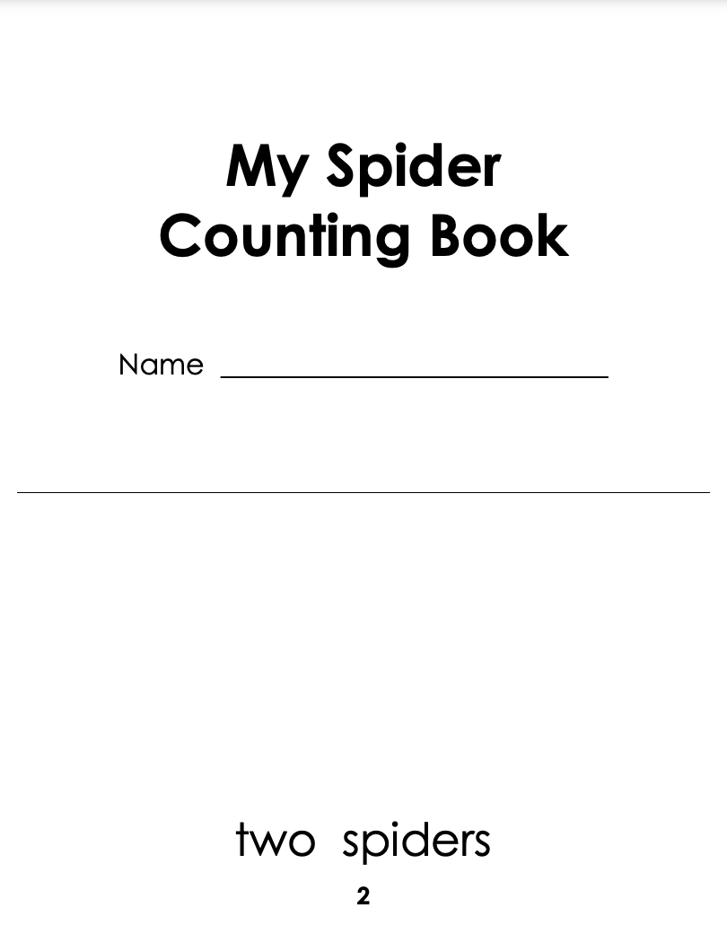 My Spider Counting Book Printables