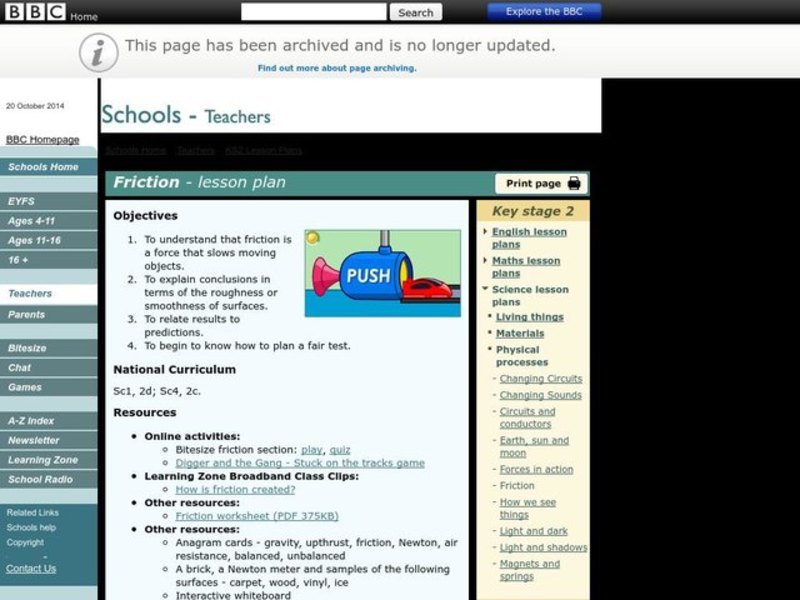 Friction Lesson Plan