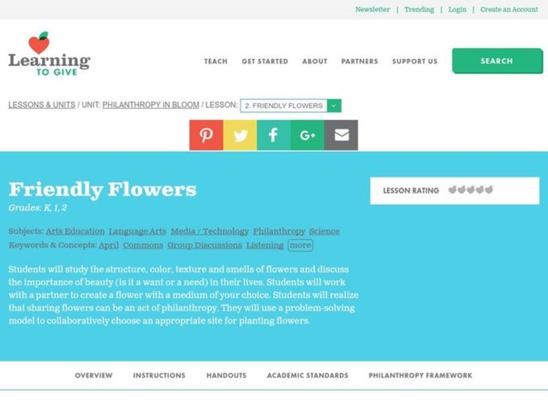 Friendly Flowers Lesson Plan