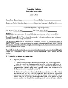 Friendly Letter Lesson Plan