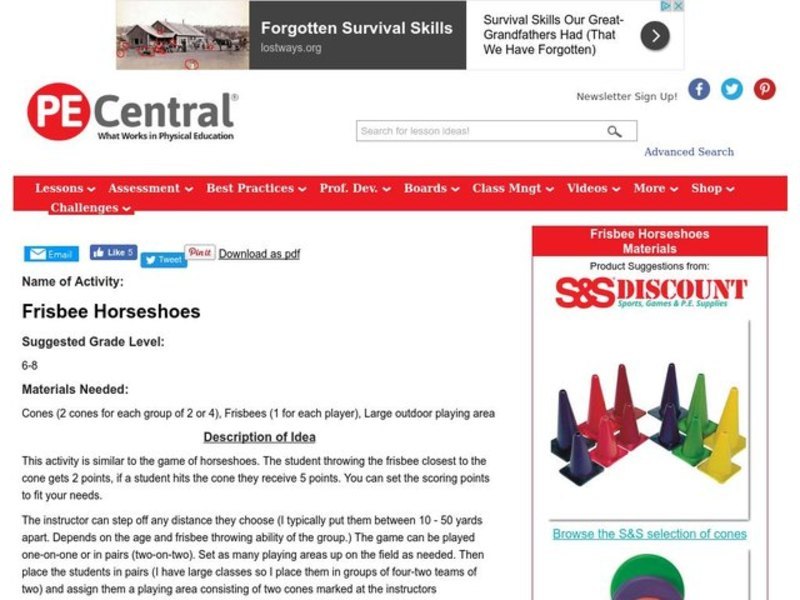 Frisbee Horseshoes Lesson Plan