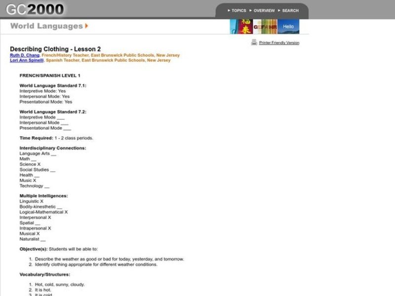 Froggy Gets Dressed Lesson Plan