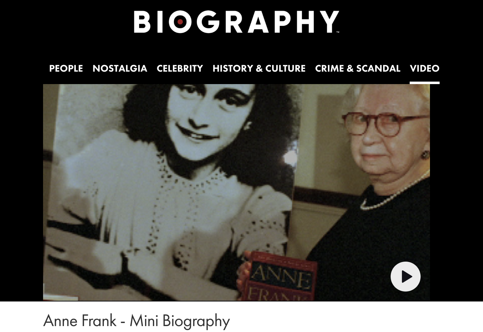 Anne Frank- Mini Biography Instructional Video