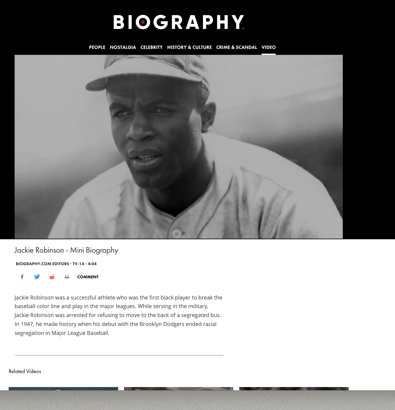 Jackie Robinson - Mini Biography Instructional Video