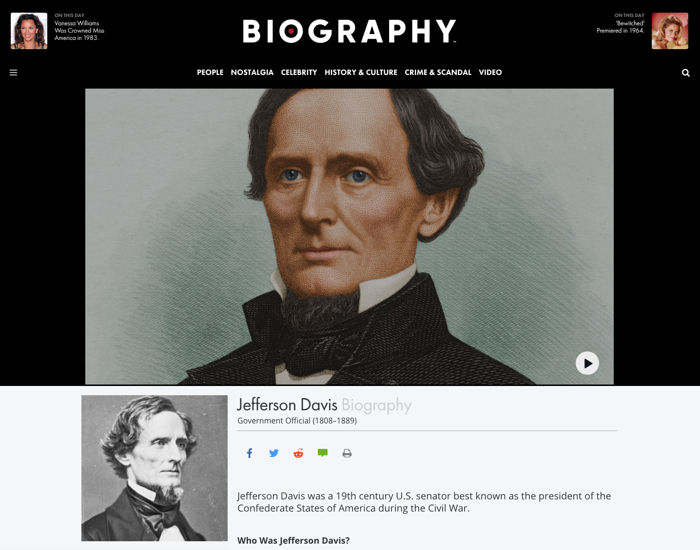 Jefferson Davis- Mini Biography Instructional Video