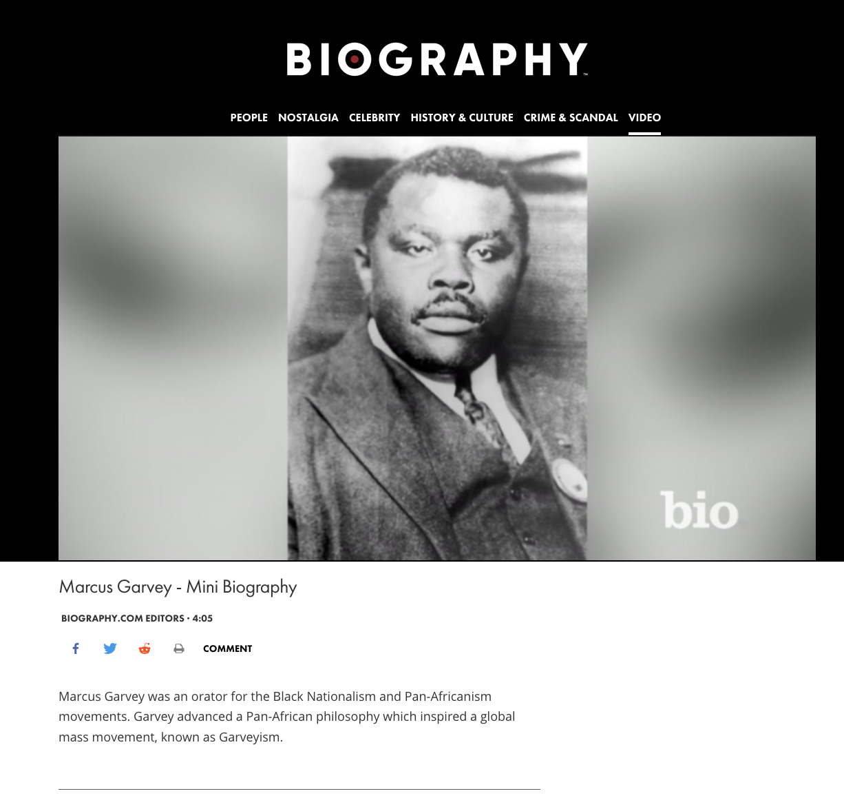 Marcus Garvey- Mini Biography Instructional Video