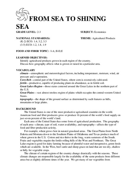 FROM SEA TO SHINING SEA Lesson Plan