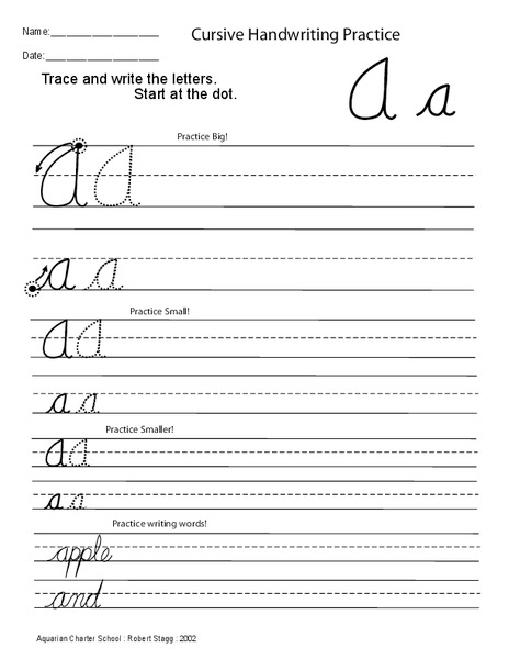Cursive Handwriting Practice , uppercase letters, lowercase letters Worksheet