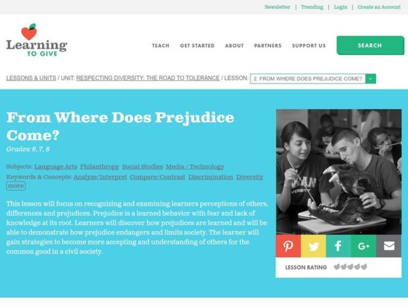 From Where Does Prejudice Come? Lesson Plan