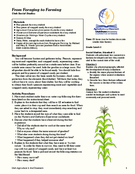 From Foraging to Farming Lesson Plan