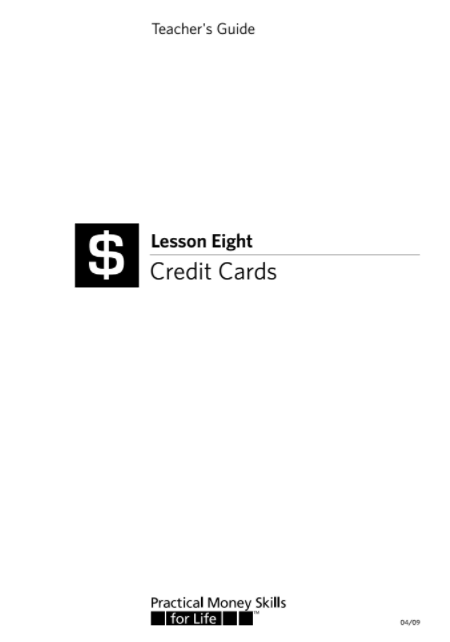 Credit Cards Lesson Plan