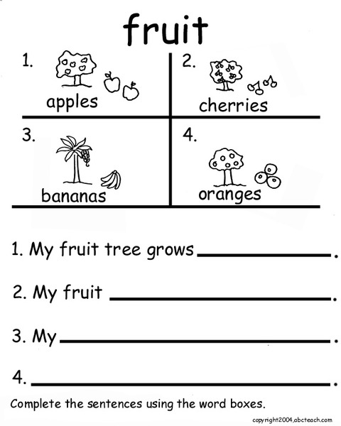 Fruit Worksheet