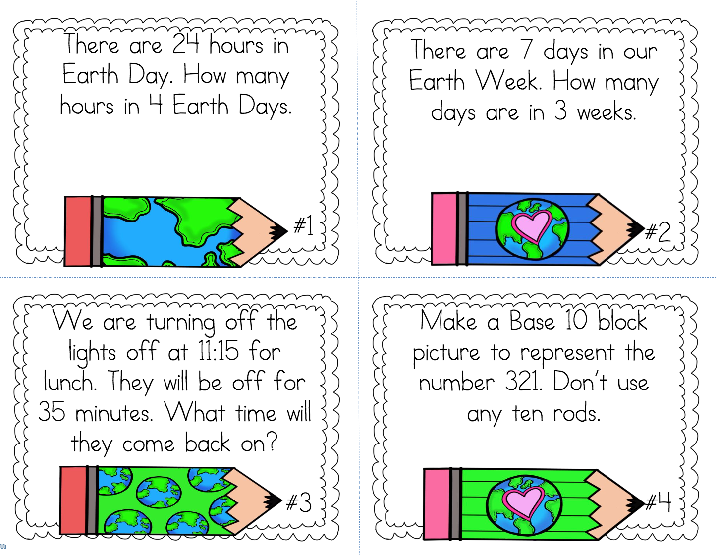 Earth Day Math Printables