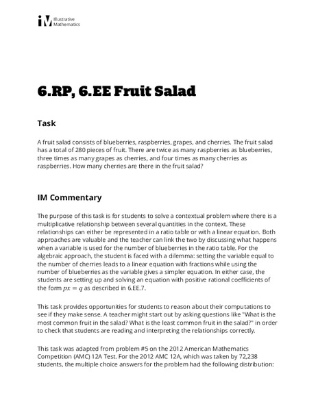 Fruit Salad Lesson Plan