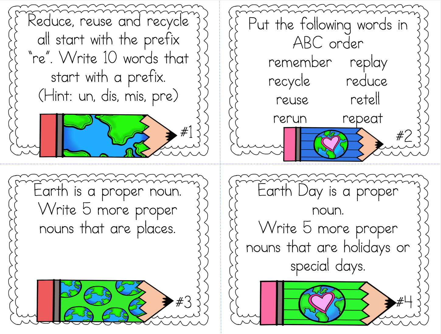 Earth Day Grammar Printables