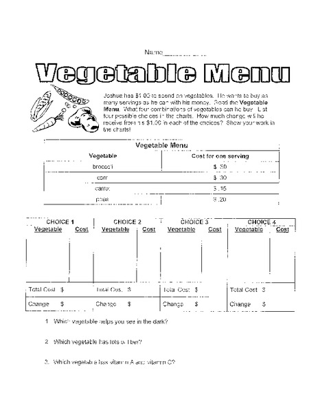 Fruits and Vegetables Lesson Plan