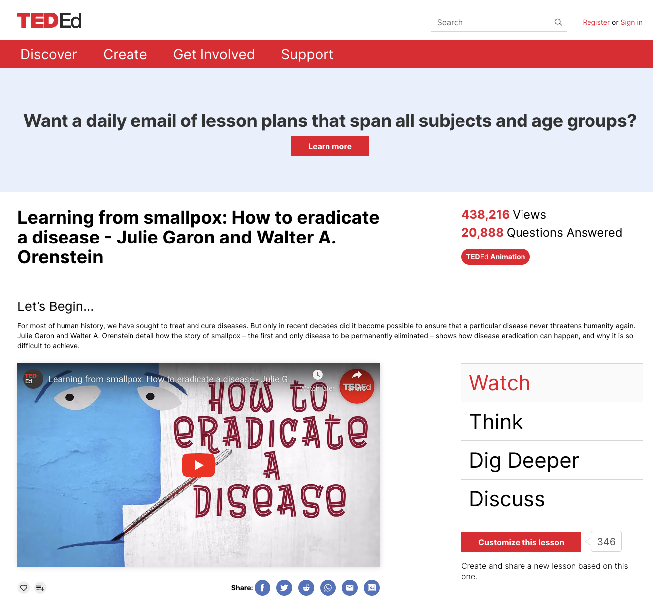 Learning from Smallpox: How to Eradicate a Disease Instructional Video