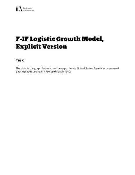 Logistic Growth Model, Explicit Version Activity