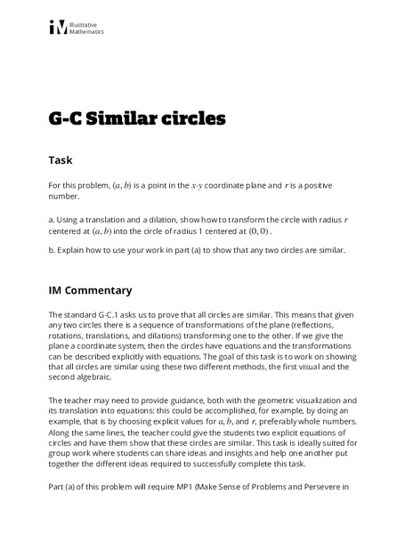 Similar Circles Activity