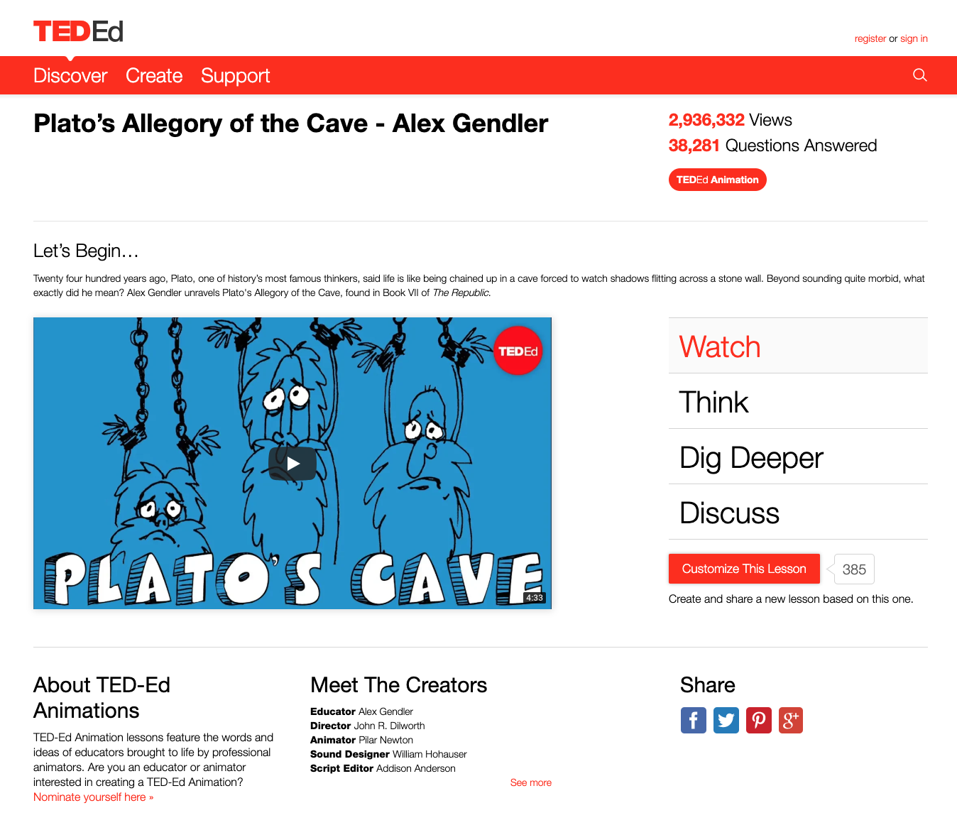 Plato’s Allegory of the Cave Instructional Video