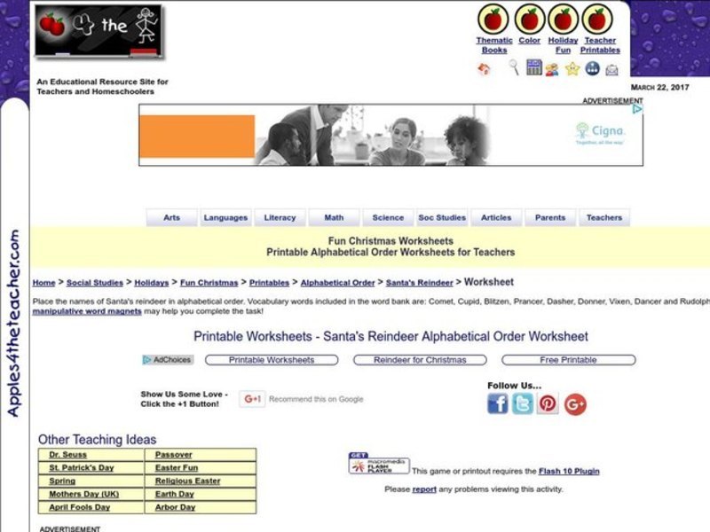Fun Christmas Alphabetical Order Worksheet