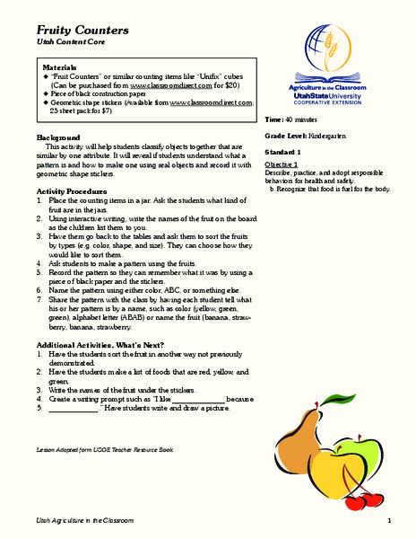 Fruity Counters Lesson Plan