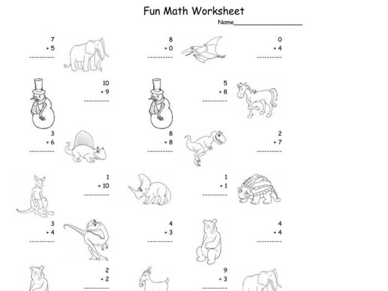 Fun Math Worksheet