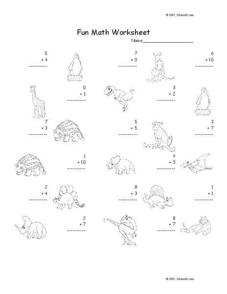 Fun Math Worksheet