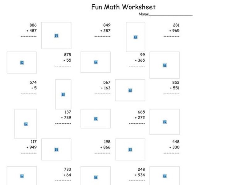 Fun Math Worksheet