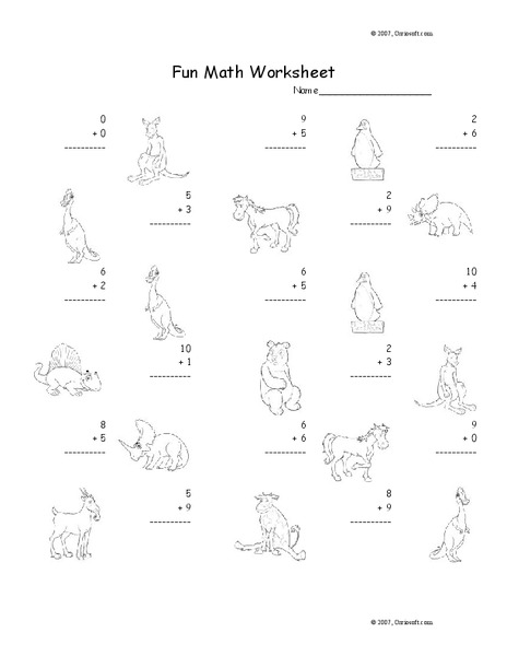 Fun Math Worksheet