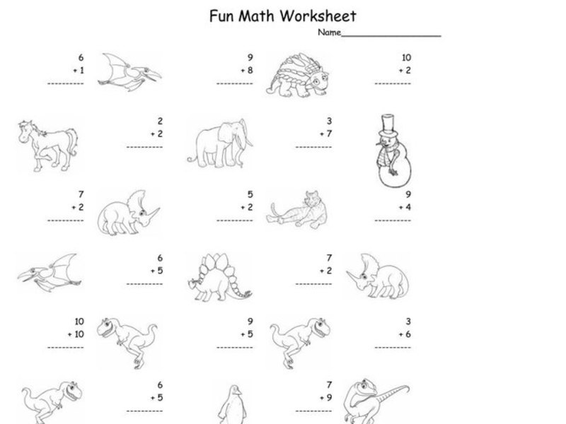 Fun Math Worksheet