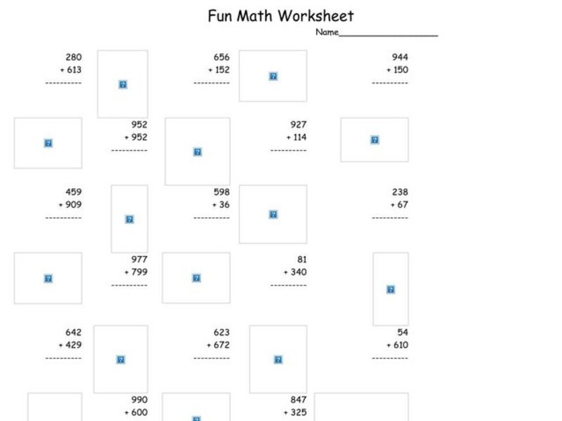 Fun Math  32 Worksheet