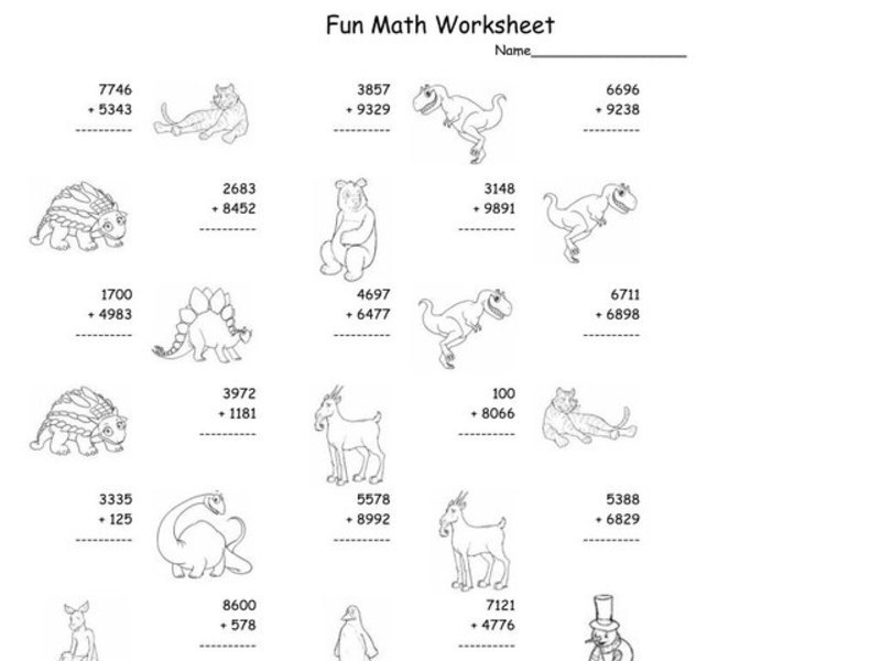 Fun Math 18 Worksheet
