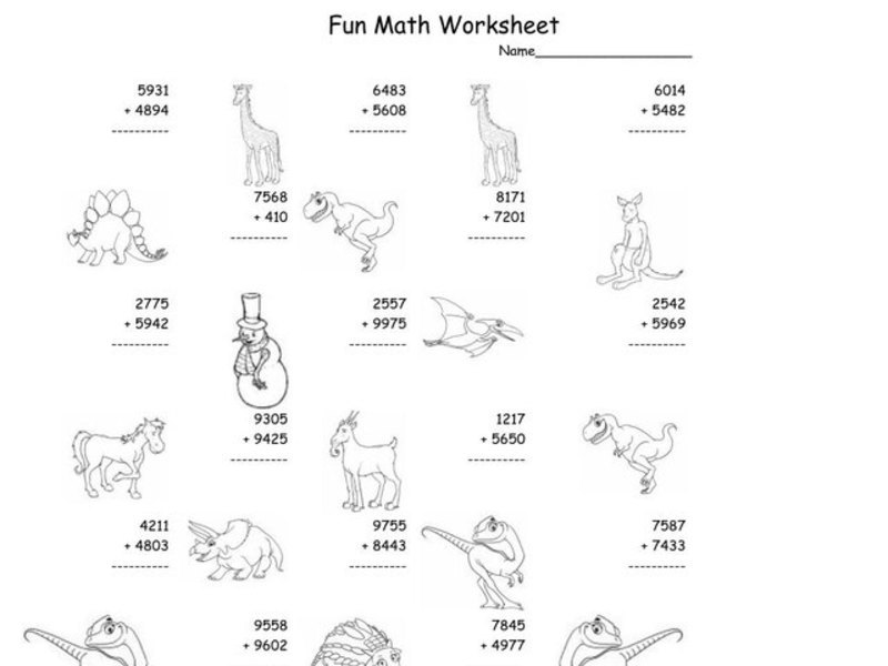 Fun Math 18 Worksheet