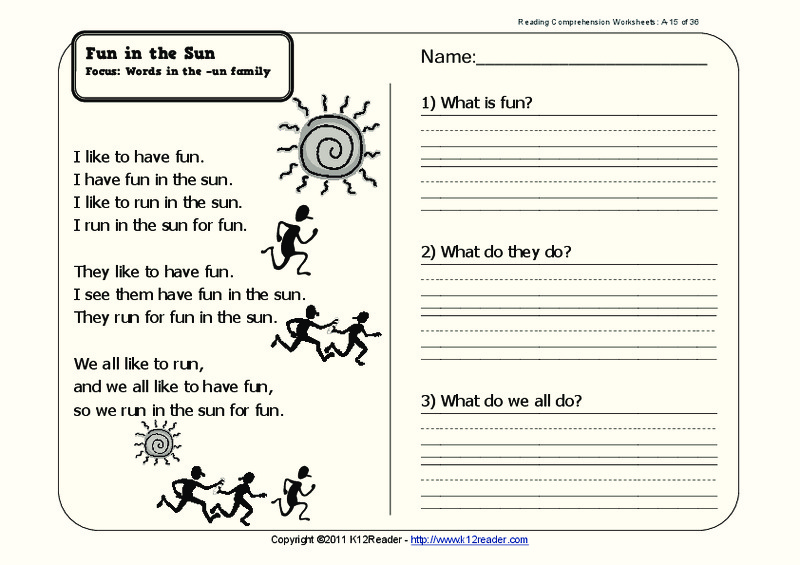 Fun in the Sun Worksheet