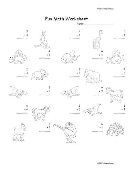 Fun Math Worksheet Worksheet