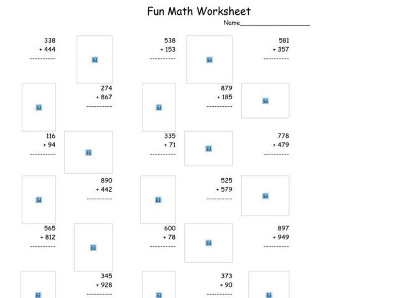 Fun Math 34 Worksheet