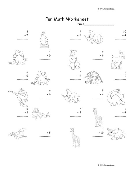 Fun Math Worksheet 15 Worksheet