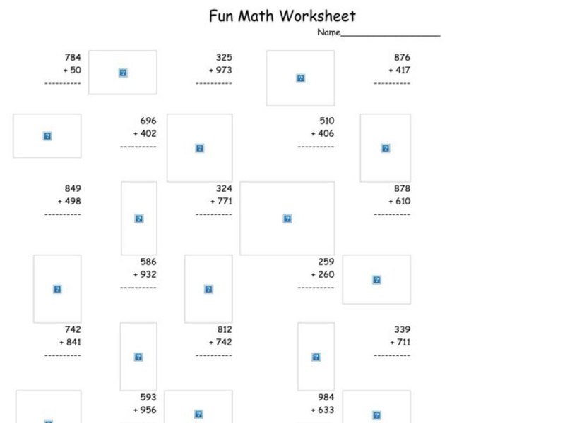Fun Math 45 Worksheet