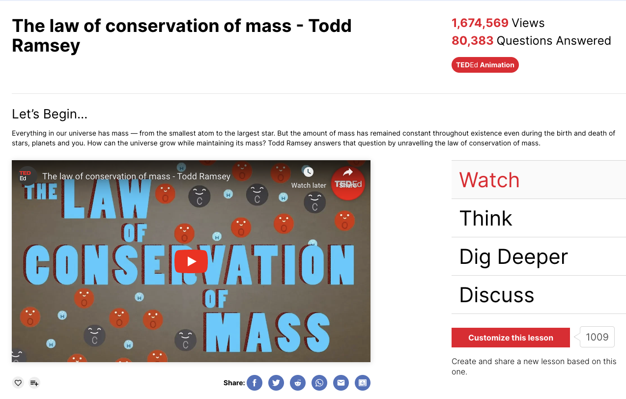 The Law of Conservation of Mass Instructional Video