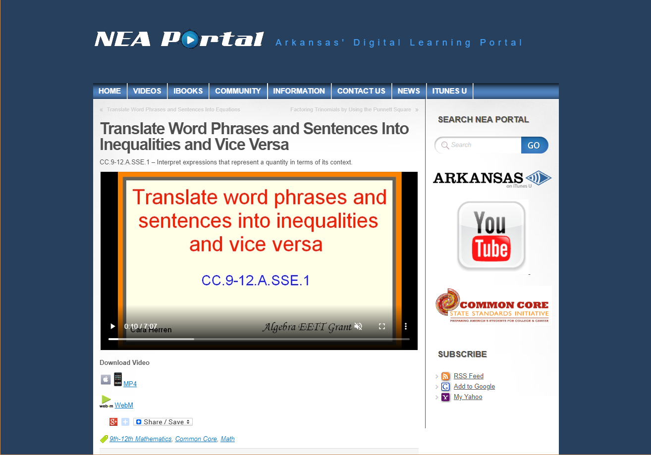 Translate Word Phrases and Sentences into Inequalities and Vice Versa Instructional Video