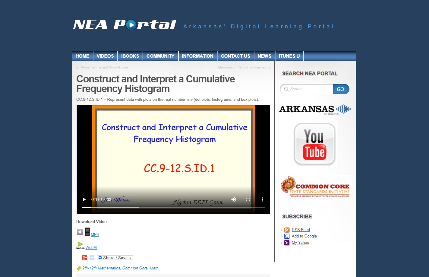 Construct and Interpret a Cumulative Frequency Histogram Instructional Video