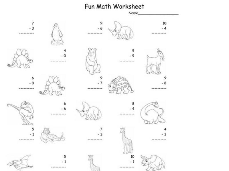 Fun Math Worksheet Worksheet